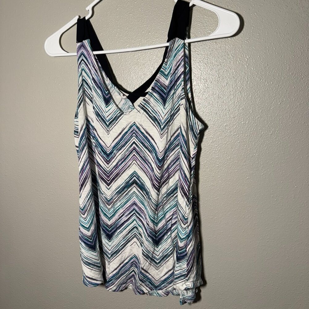 Maurices dressy tank top - purple/teal/black
